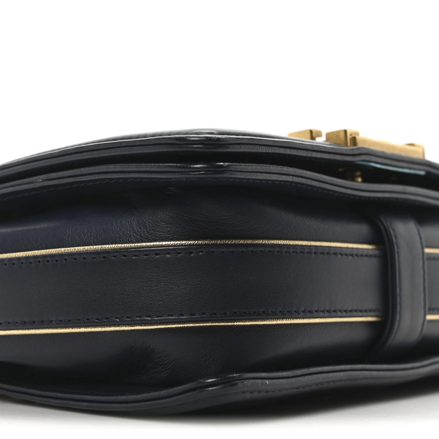 Sheepskin Braided Small Boy Reverso Flap Navy