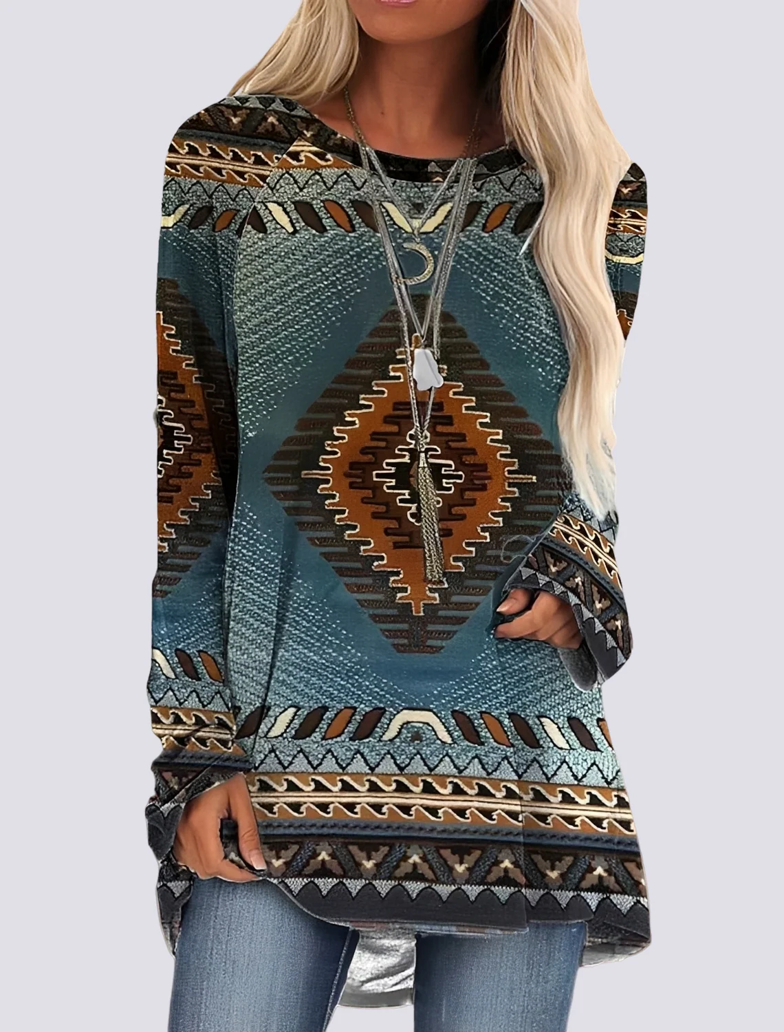 Monica - Robe chemise ethnique élégante