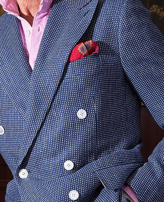 Blazer à pois tendance, col à revers, poches croisées
