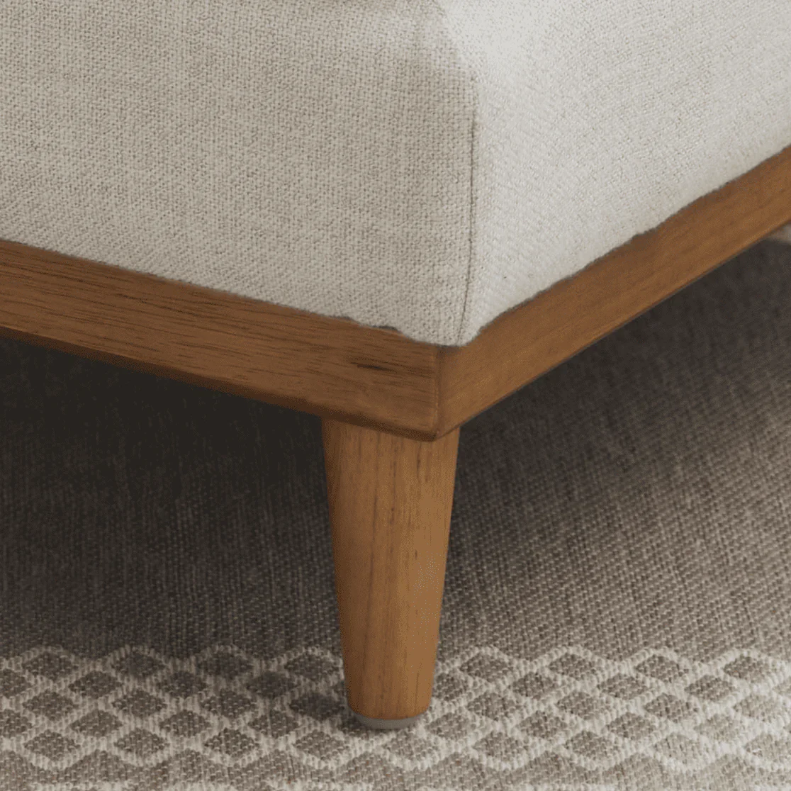 Better Homes & Gardens Springwood Square Wood Frame Ottoman, Charcoal Finish