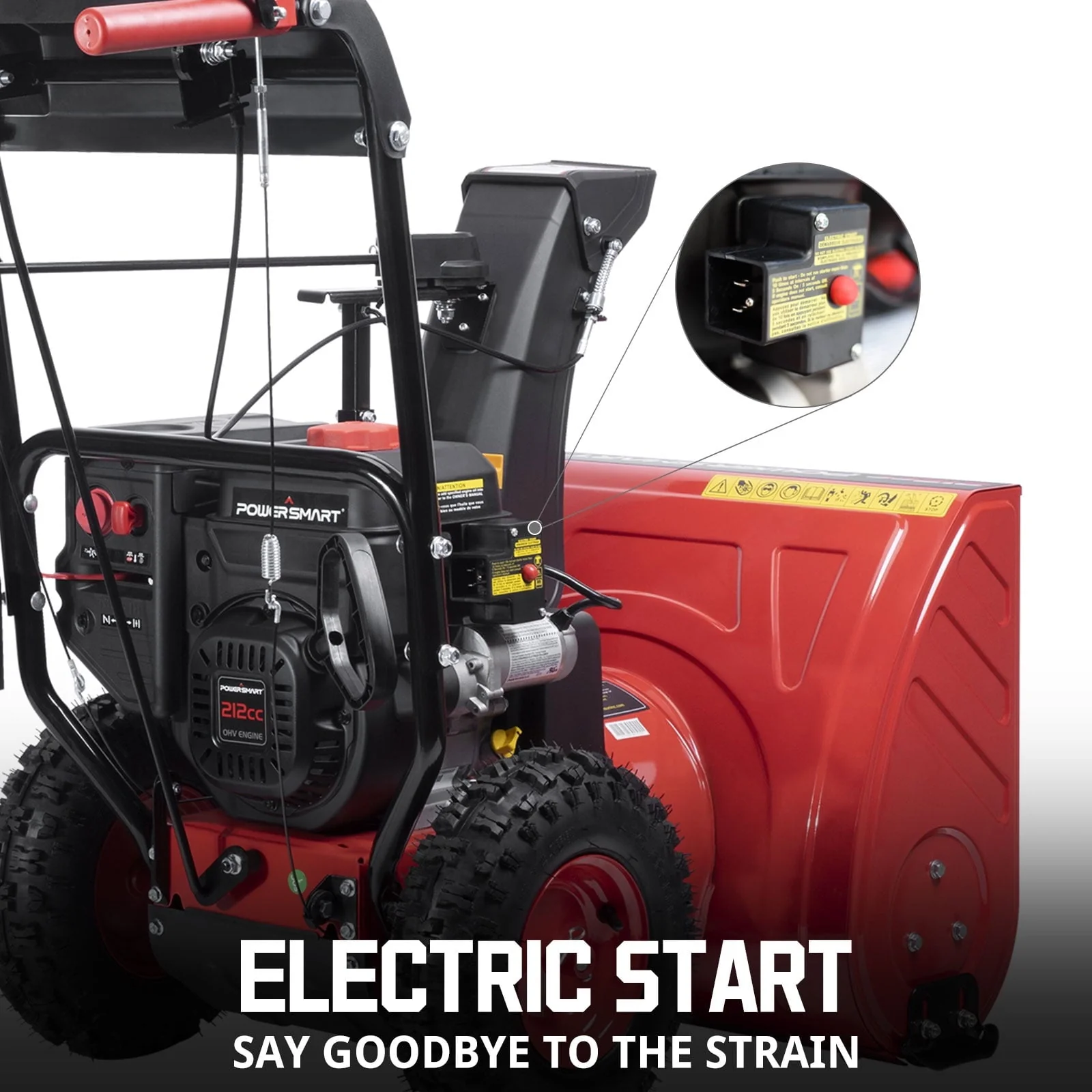 PowerSmart 24 in Two Stage Electric Start 212CC Self Propelled Gas Snow Blower Image 6