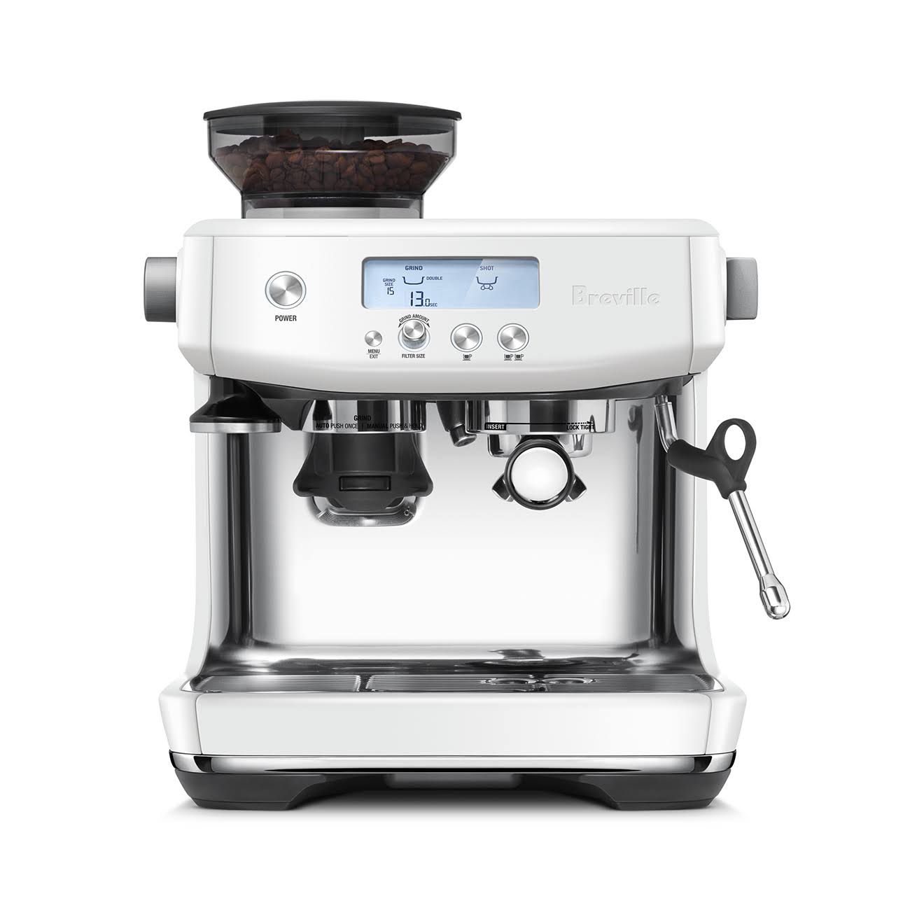 Breville Espresso Machine Barista Pro Bes878sst1bus1 Professional Sea Salt, Silver