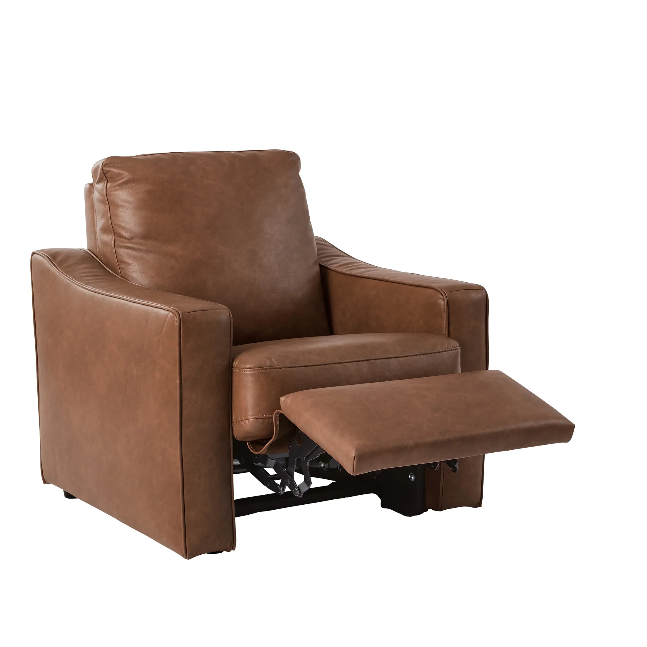 Better Homes & Gardens Allen Push-Button Power Recliner Chair, Cocoa Faux Leather