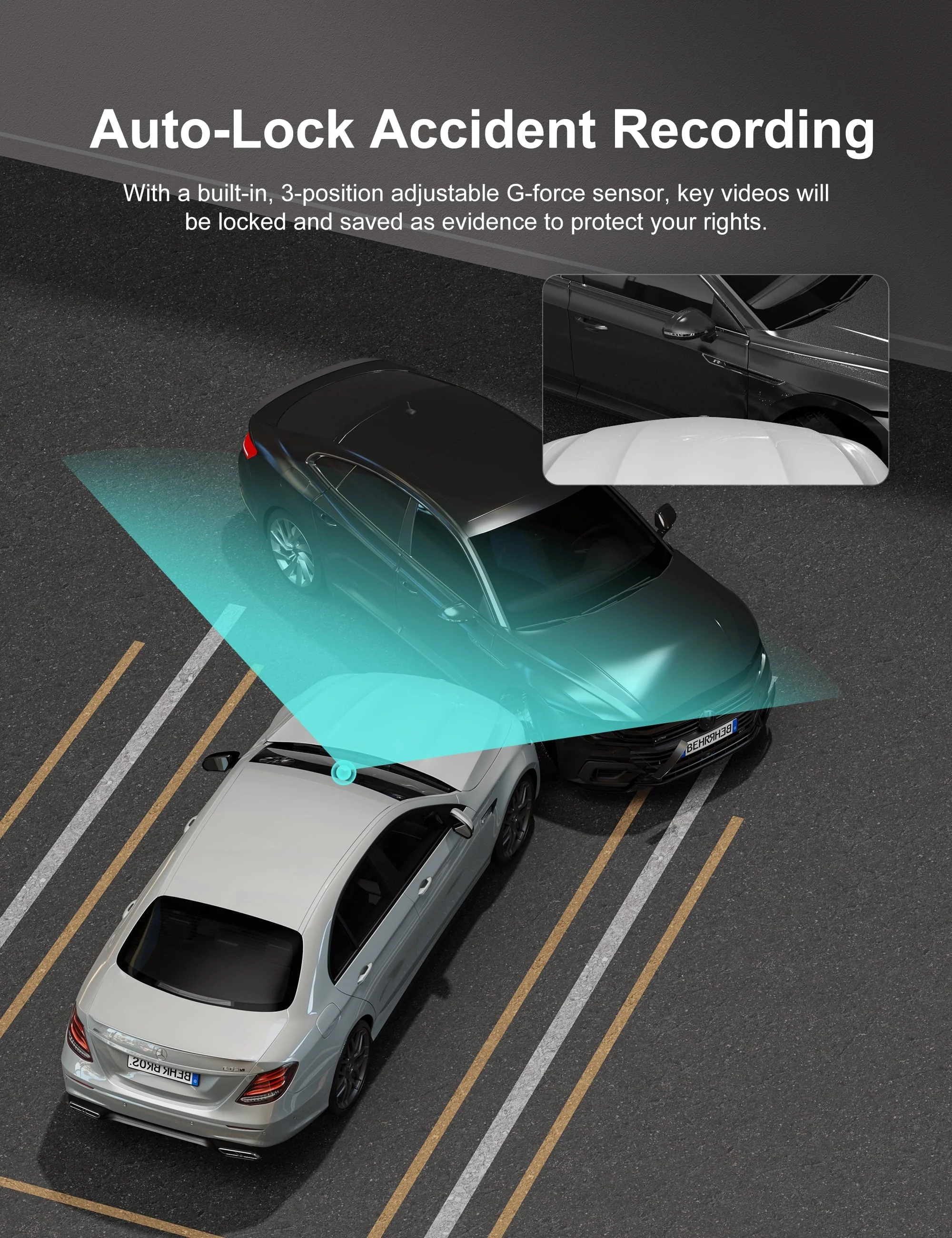 iZEEKER Dual Dash Cam Front and Rear Car Camera with SD Card 1080P Full HD, Dash Camera for Cars with Accident Recording, Parking Monitor, Night Vision, WDR