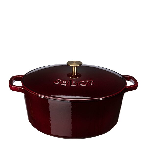 Støpejernsgryte 6,7 L zinfandel brass