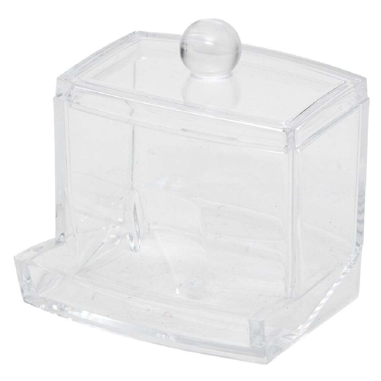 Boîte distributeur à coton tige transparent