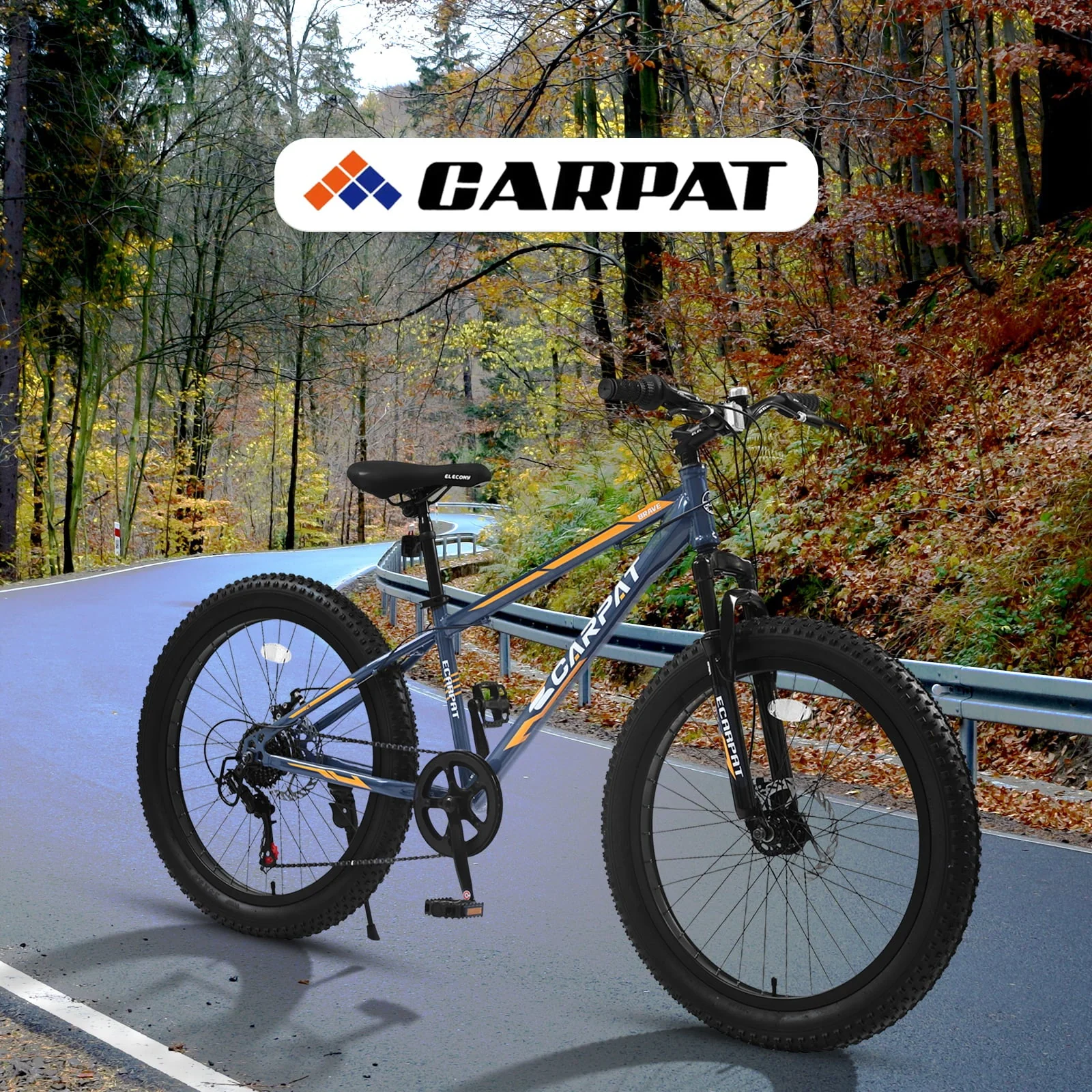 24 inch Mountain Bike with Fat Tires, Kids Bike with Disc Brakes Suspension Image 8