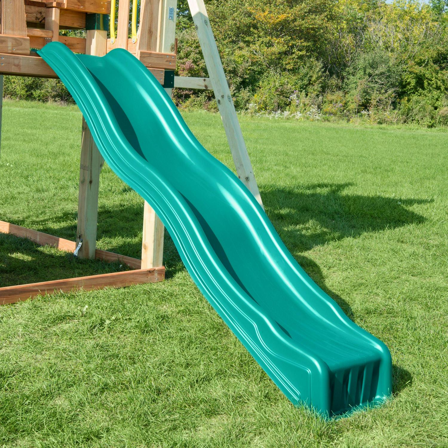 Swing - N - Slide 4 Foot Cool Wave Slide with Lifetime Warranty. Green
