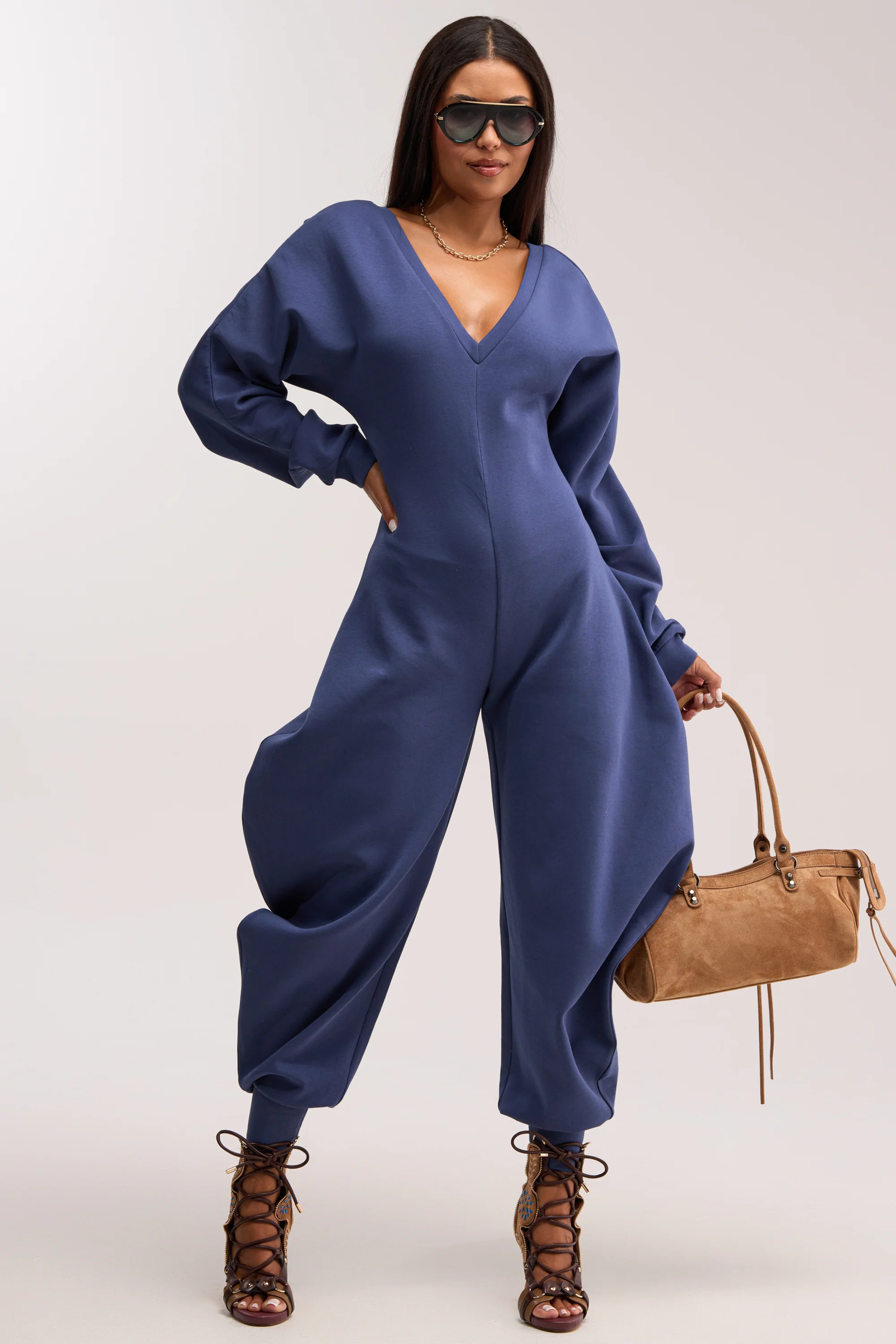 COMFY COZY JUMPSUIT IN NAVY - Akira Store