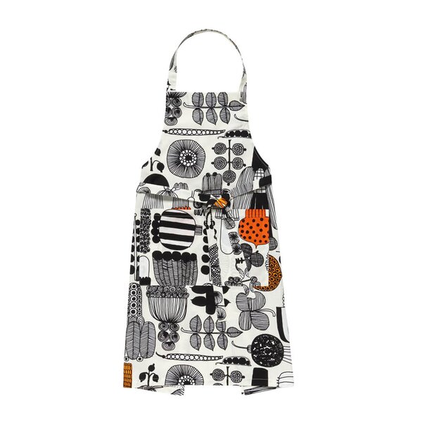 Puutarhurin Parhaat forkle 85 cm hvit/svart/oransje