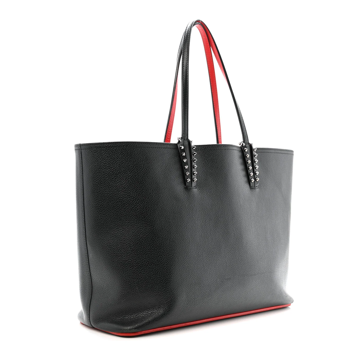 Calfskin Empire Spikes East West Cabata Tote Black
