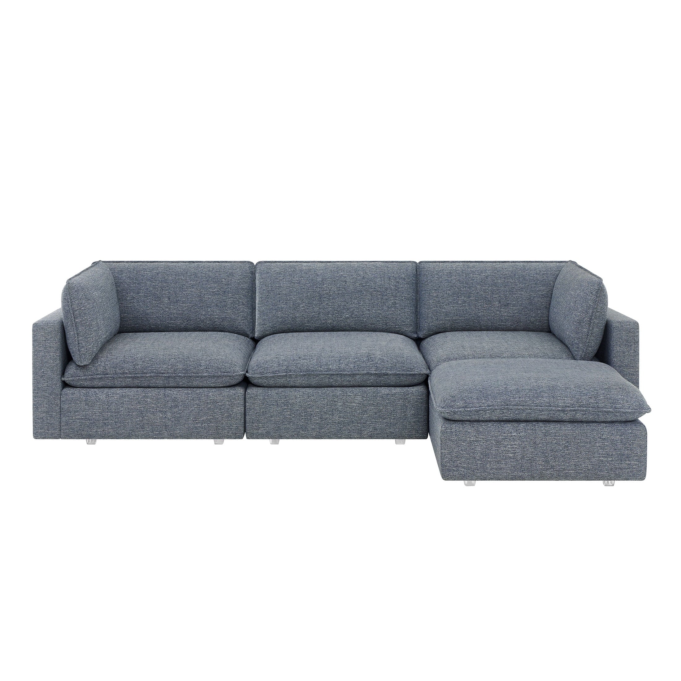 Better Homes & Gardens Weston 107.5 Cloud Modular Sectional Sofa, Heathered Blue