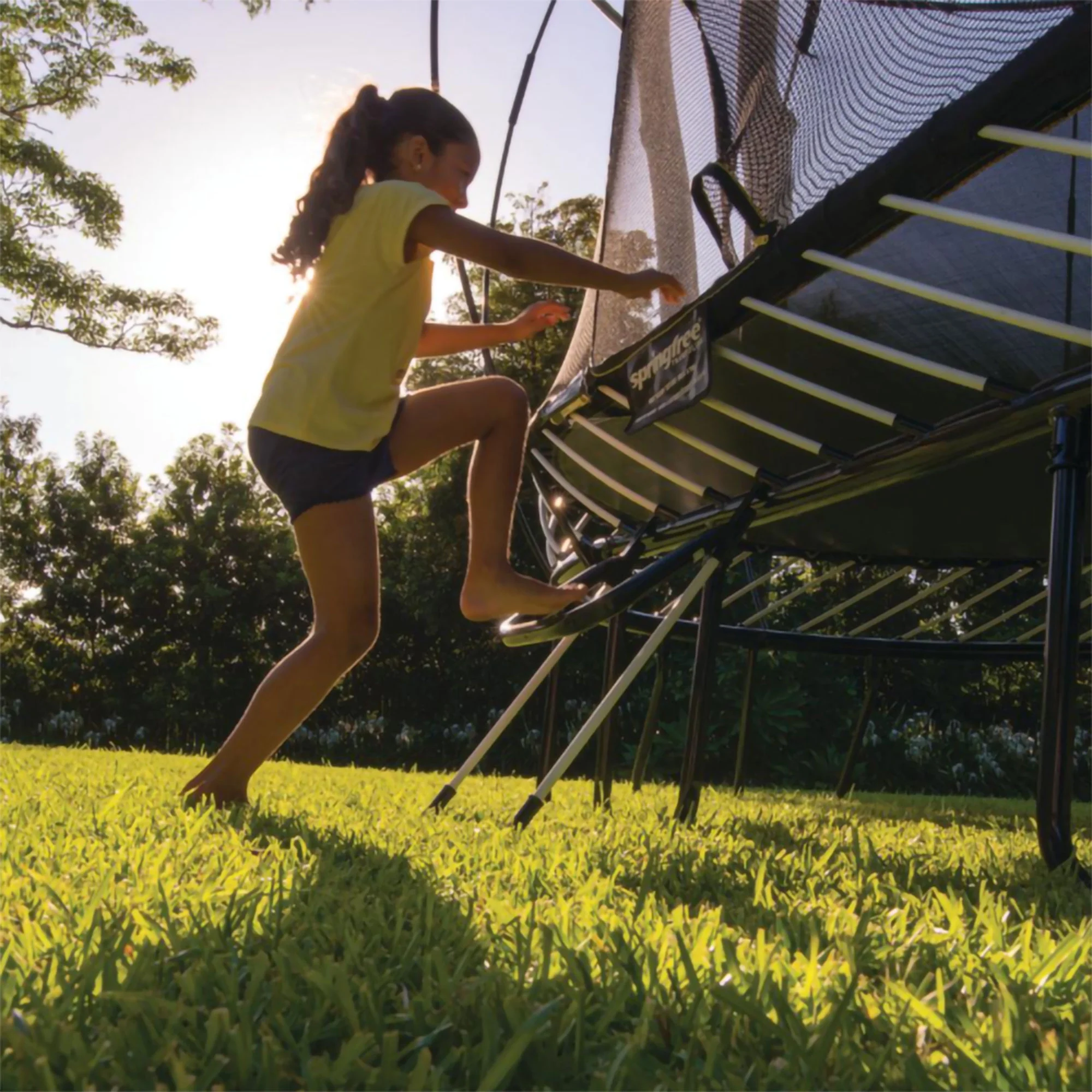 FlexrStep V2 Trampoline Ladder with Safety Lock, Silver/Black(Ladder) - Image 5