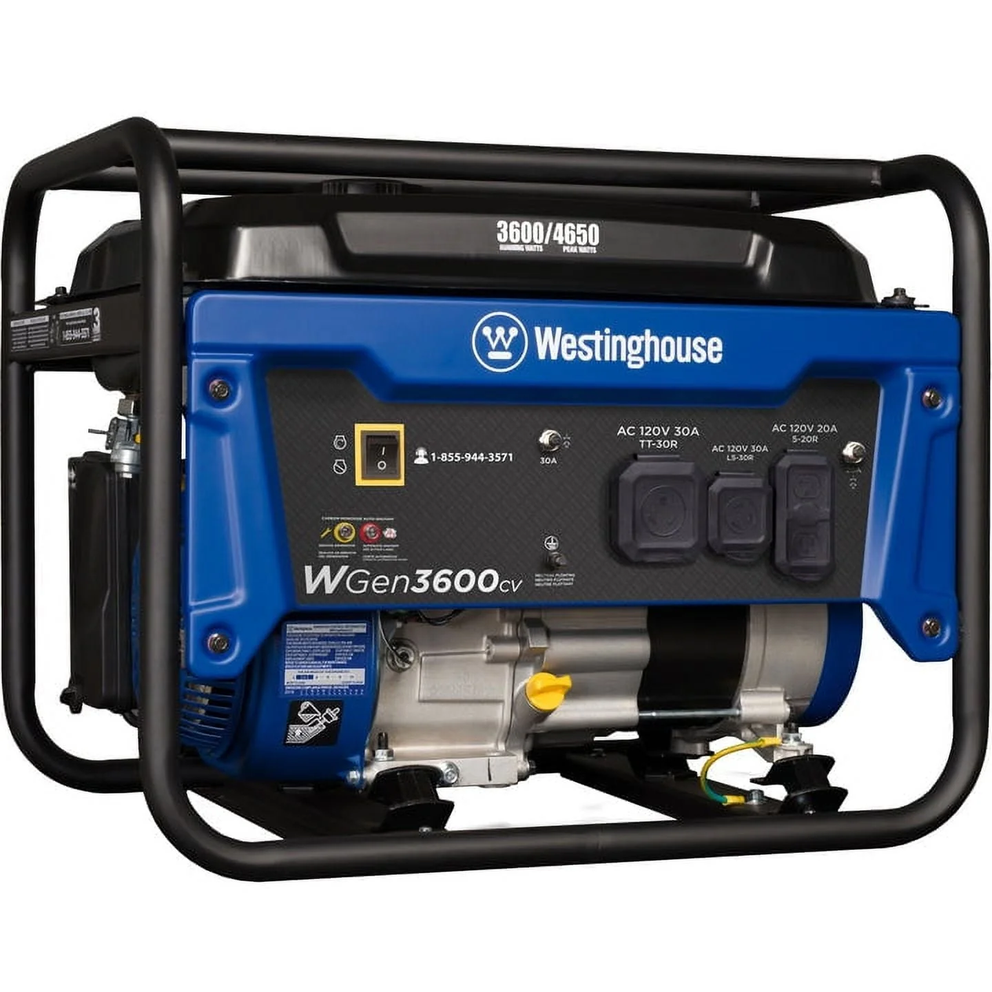 Westinghouse 4650 Peak Watt Portable Gas Powered Generator, Recoil Start, RV Ready Outlet, CO Sensor