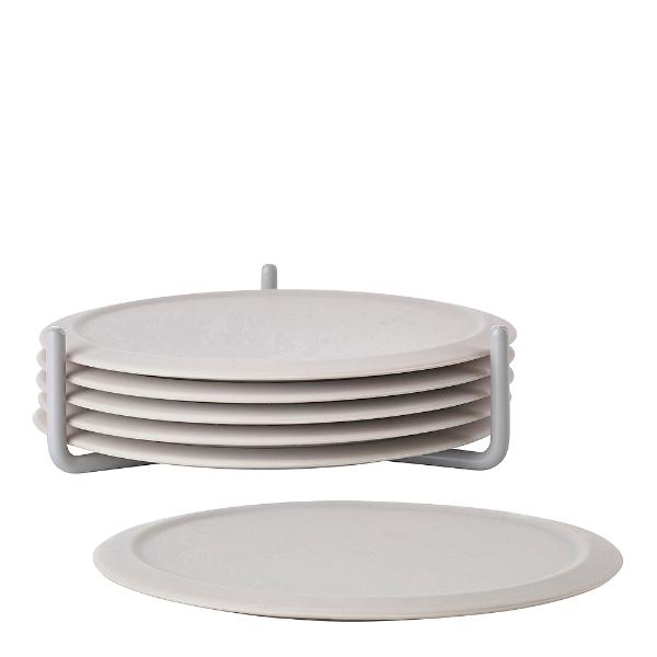 Singles glassbrikker m/holder grå