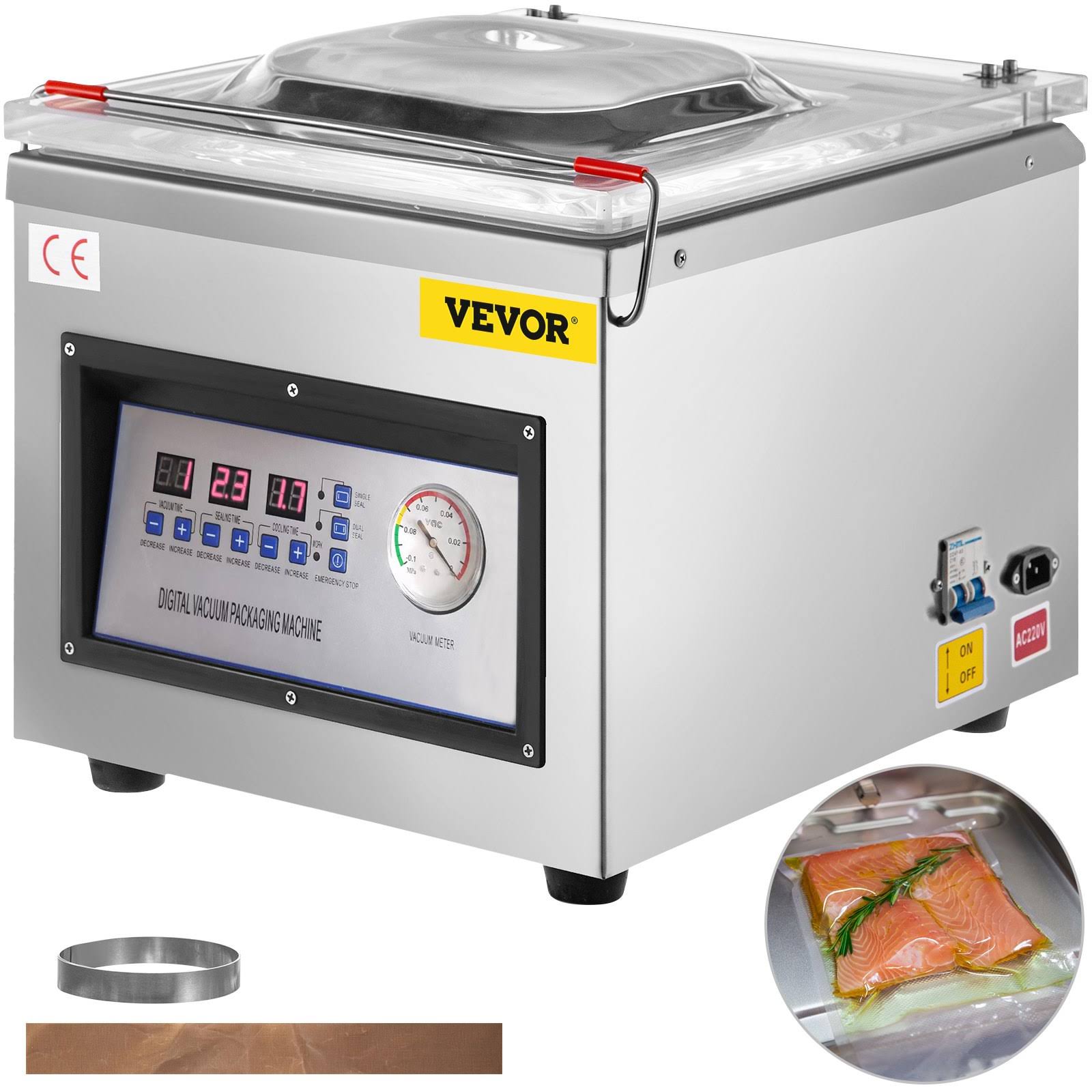 VEVOR Chamber Vacuum Sealer Bag Sealer 320mm Vacuum Sealer Machine Commercial DZ-260C