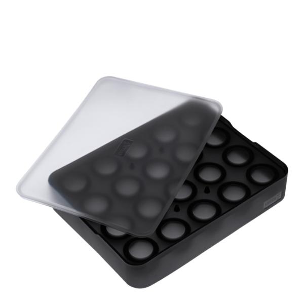 Isbitform kuler m/ lokk 3 cm svart