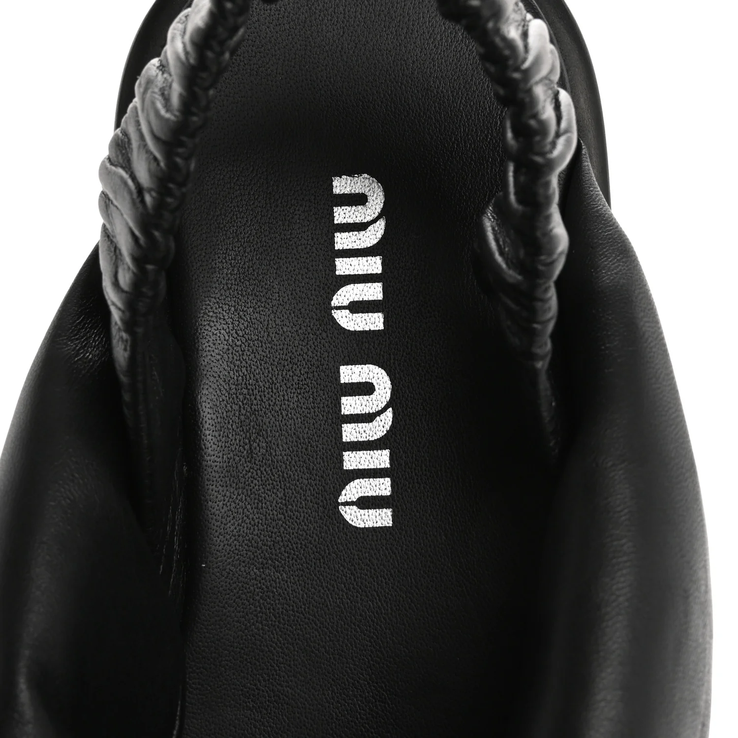 Padded Nappa Flatform Sandals 35 Black