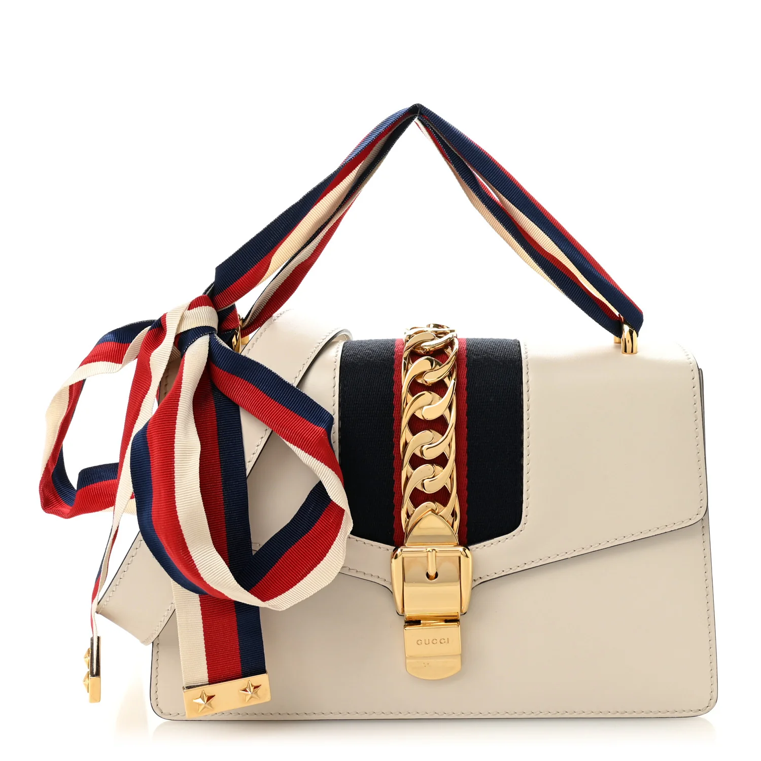 Calfskin Small Sylvie Shoulder Bag Off White
