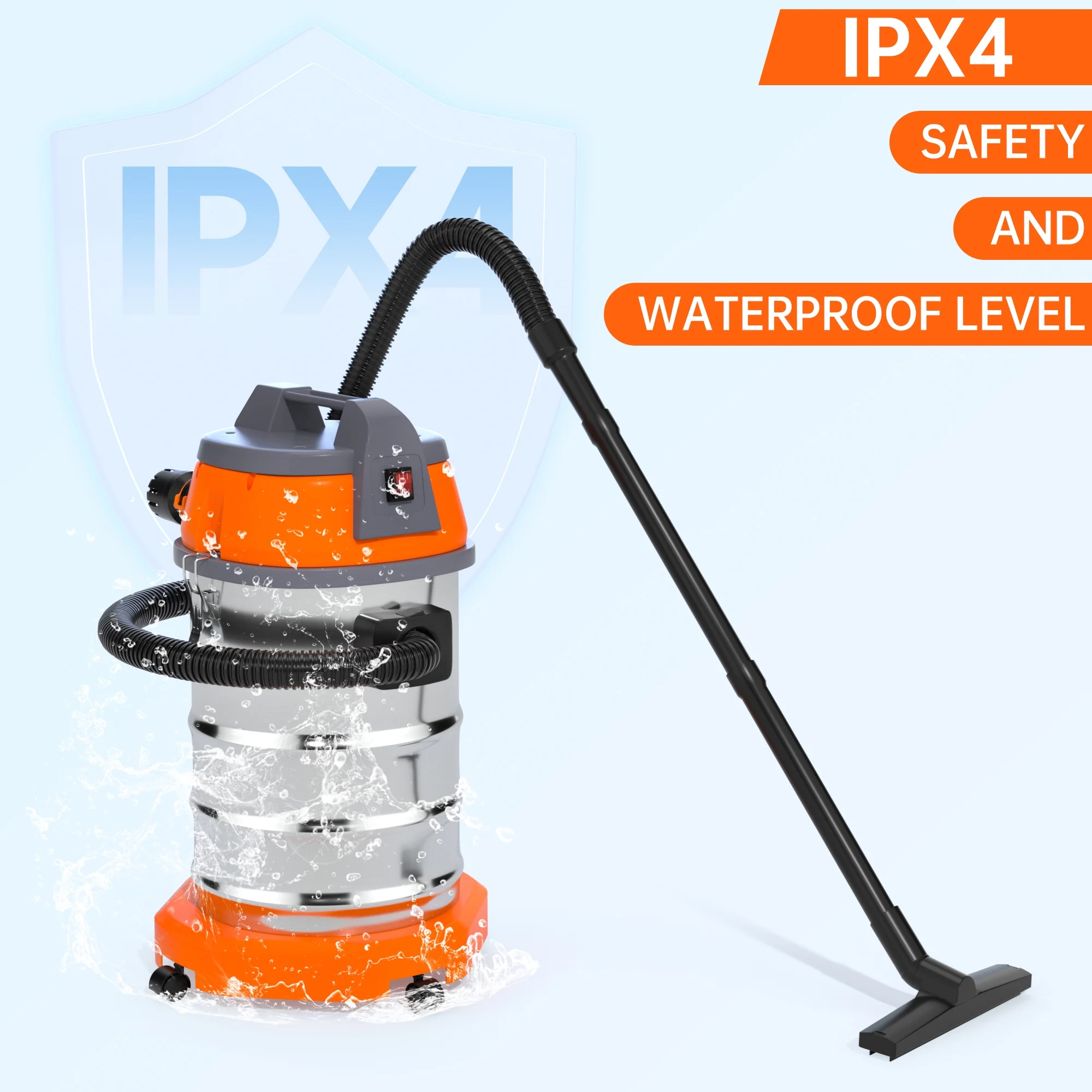 Wet Dry Vacuum Cleaner, 10 Gallon 3200w 8 Peak Stainless Steel Shop Vacuum Wet and Dry, with Filter and Attachments for House Garage Workshop Car - Image 10
