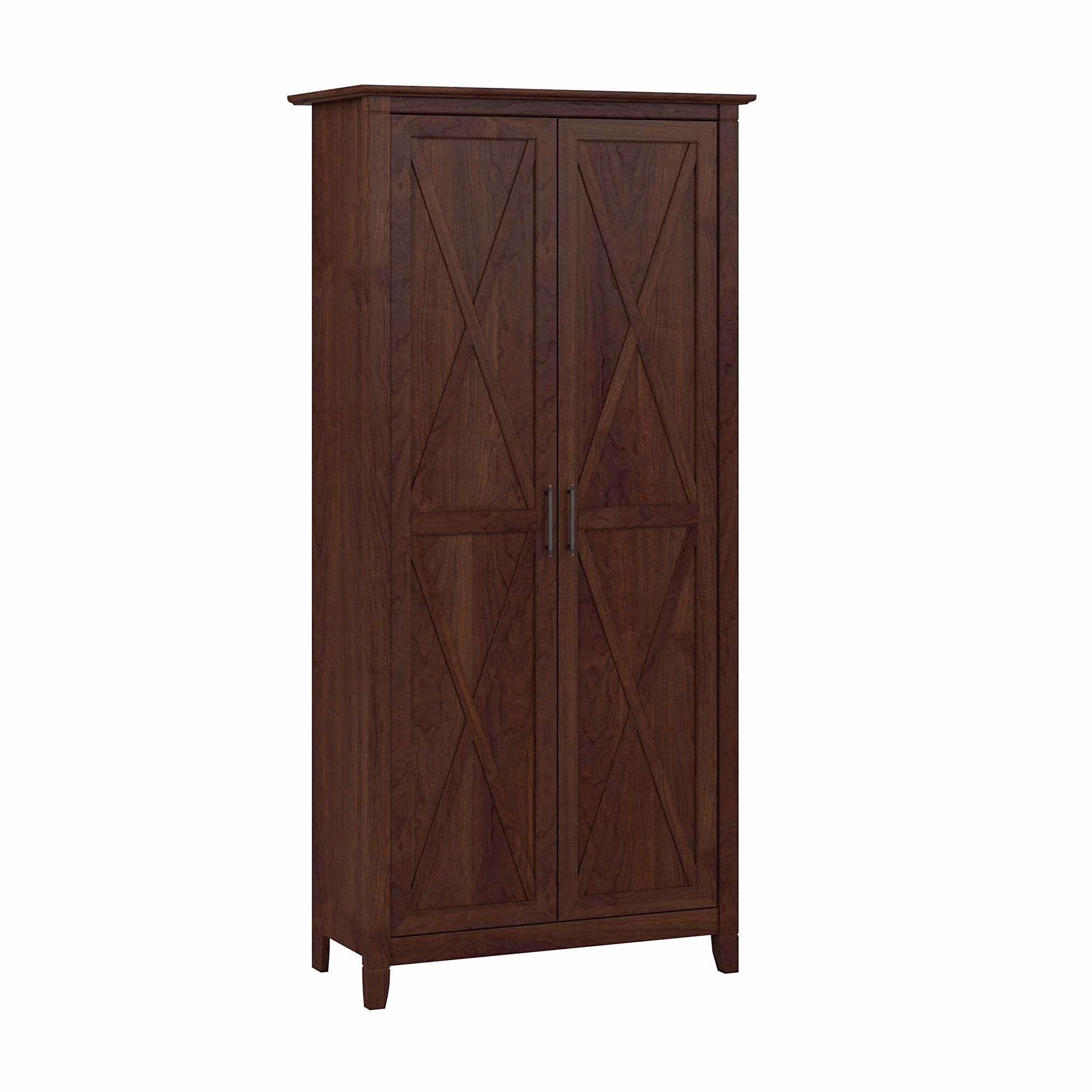 Key West Tall Bathroom Storage Cabinet with Doors, Bing Cherry(Bing Cherry)