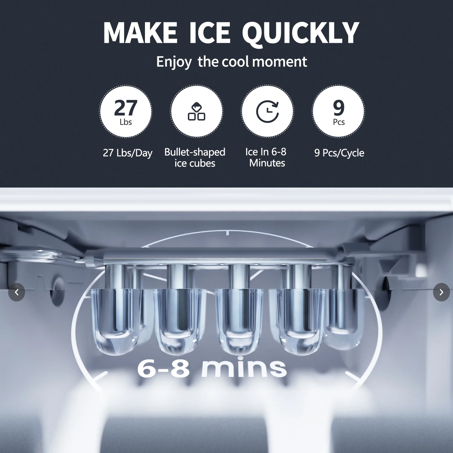 VECYS Hot Water Dispenser with Ice Maker, 27 lb Daily Ice & Child Lock