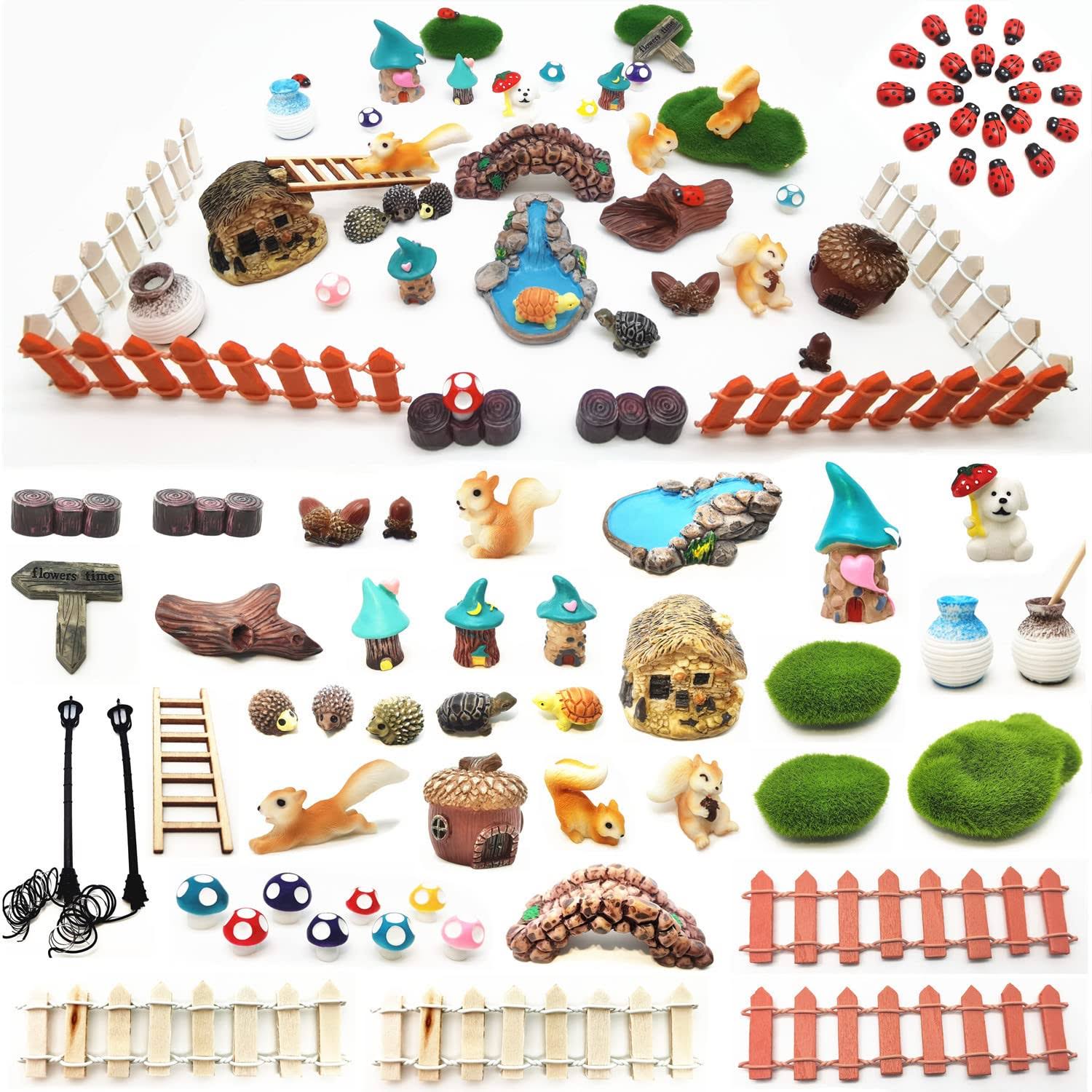 Hyg Miniature Fairy Garden Accessories, Figurines, Landscape Set, Potted Horticulture Ornaments for Decoration