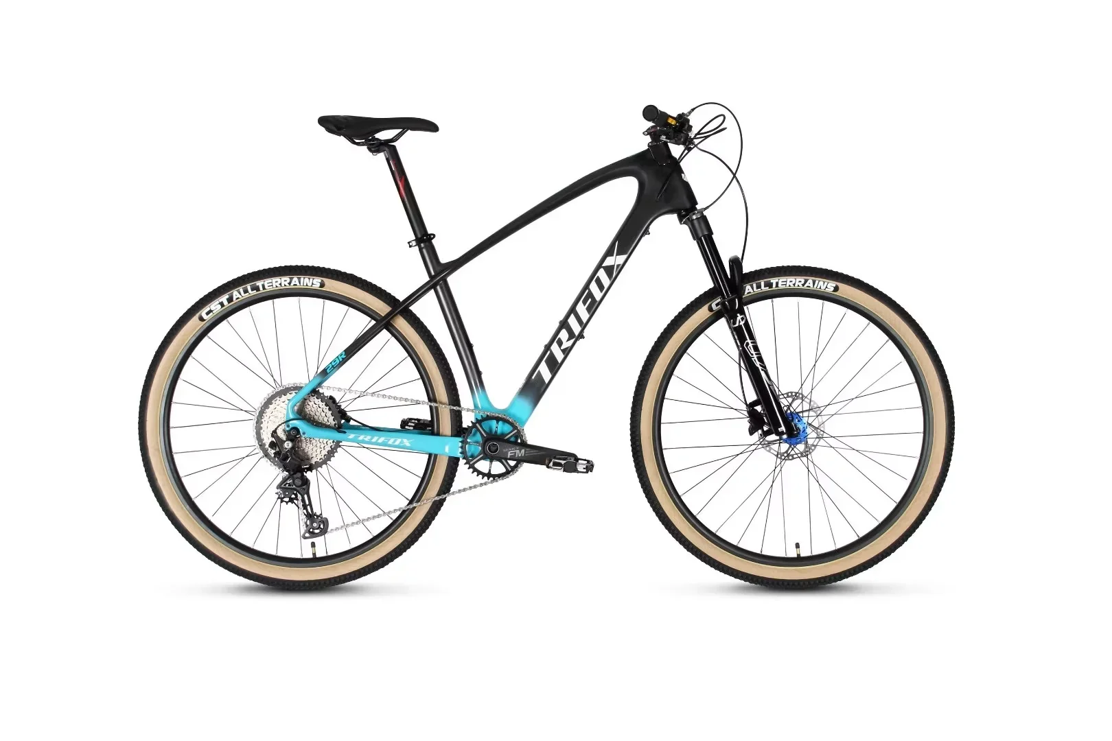 TRIFOX Carbon MTB Mountain Bike, New Upgraded T800 Full Carbon Fiber Frame Geometry with RD-M6100 12 Speed Derailleur System and Lock-Out Hydraulic Fork