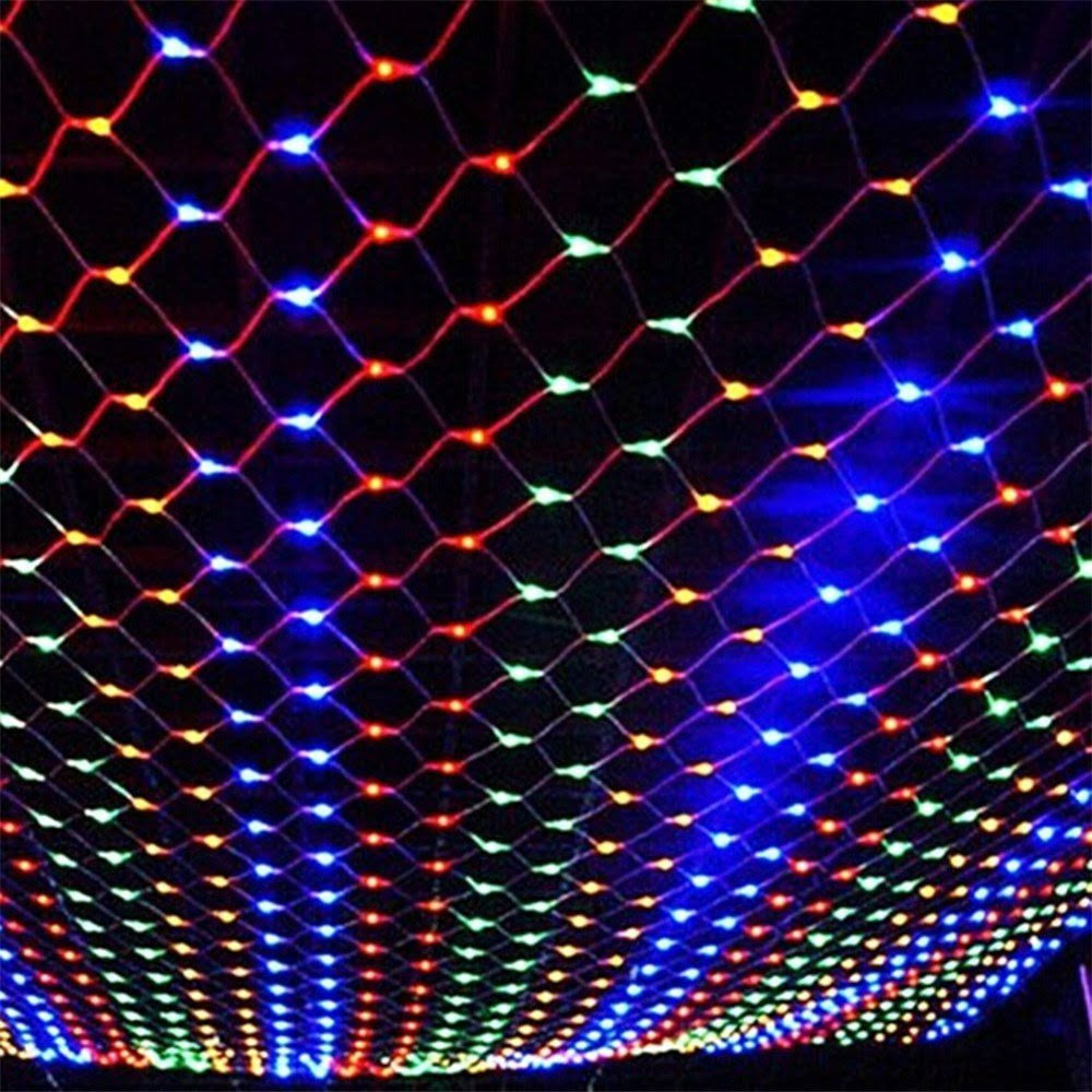 Docheer Colorful LED Fairy Mesh Net Lights Curtain Light, 9.84ft 6.56ft, 204 String LEDs, 8 Modes Decorative Lighting for Thanksgiving, Christmas