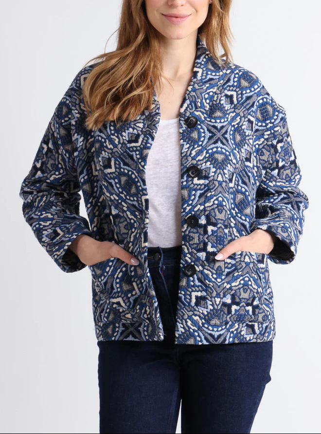 Veste matelassée femme bleu