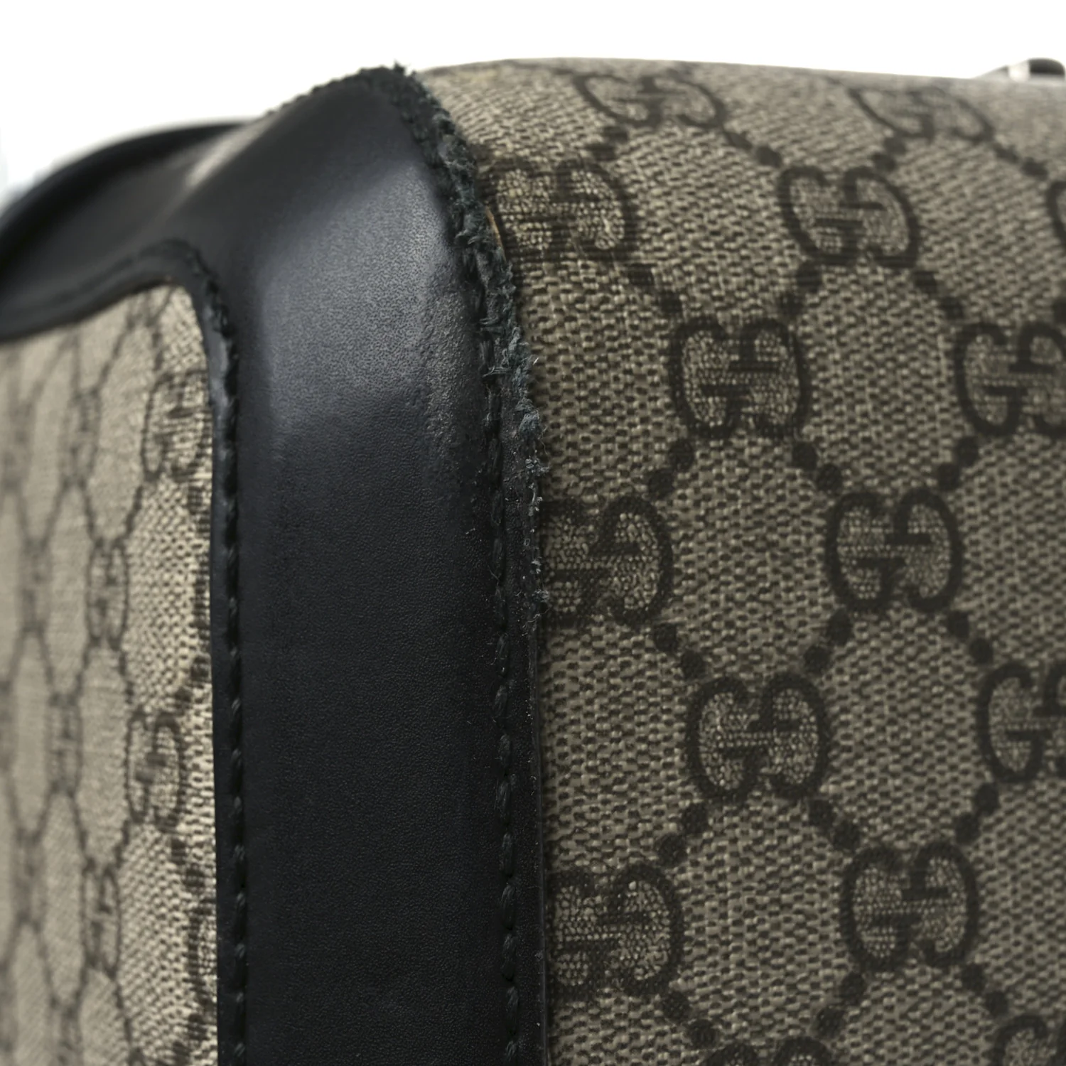 GG Supreme Monogram Four Wheel Suitcase Black