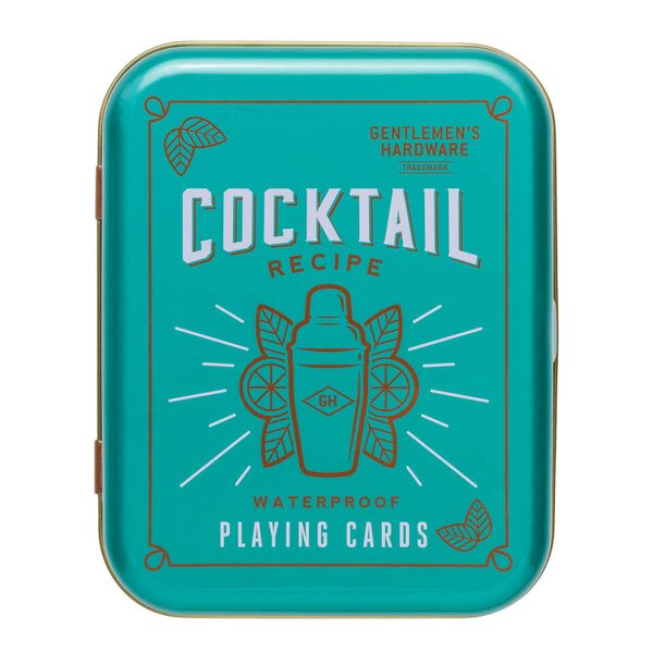 Kortstokk vannfast med etui Cocktail