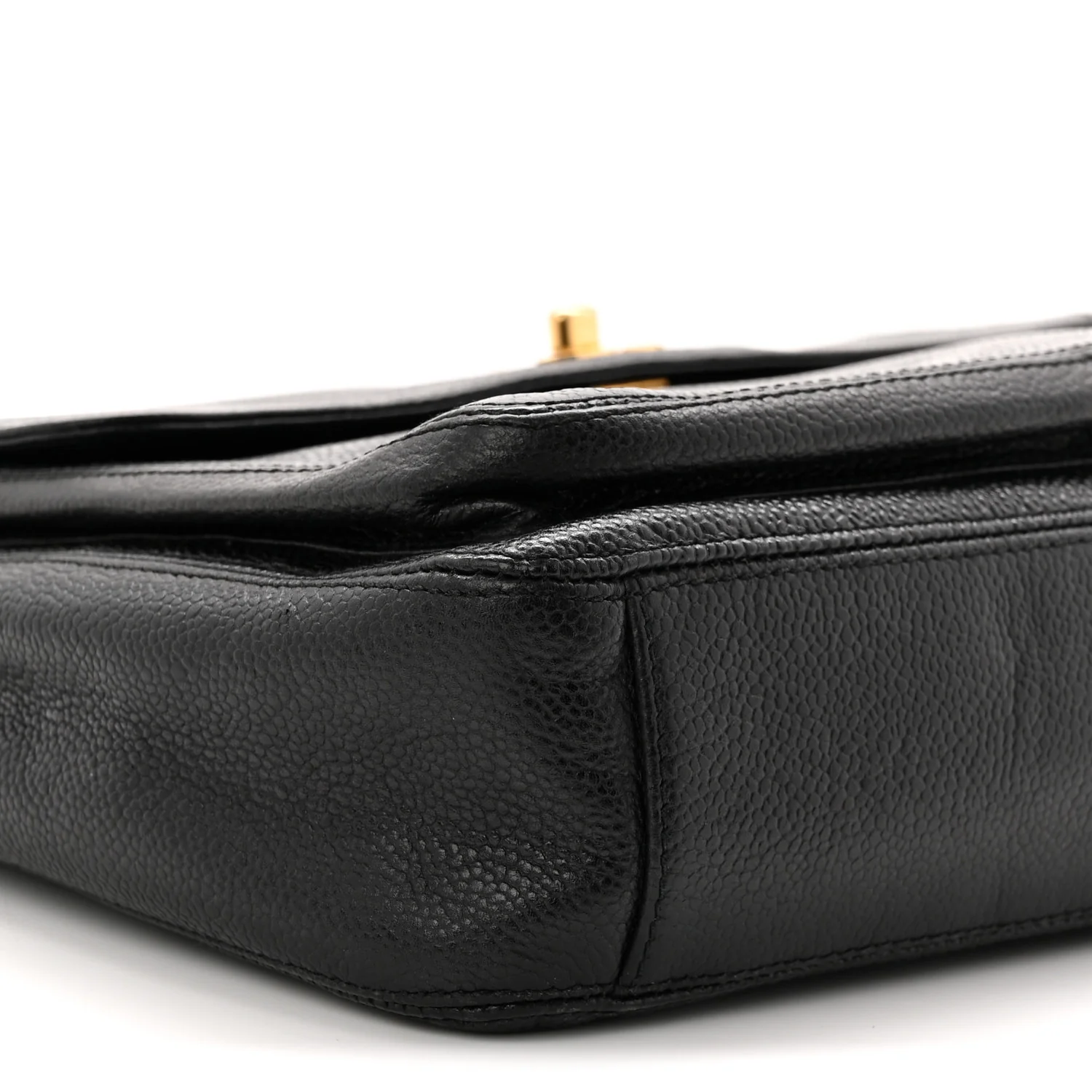 Caviar Flap Shoulder Bag Black