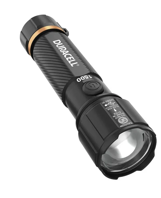 Duracell Hybrid Flashlight, 1500 Lumens, 4 - Count