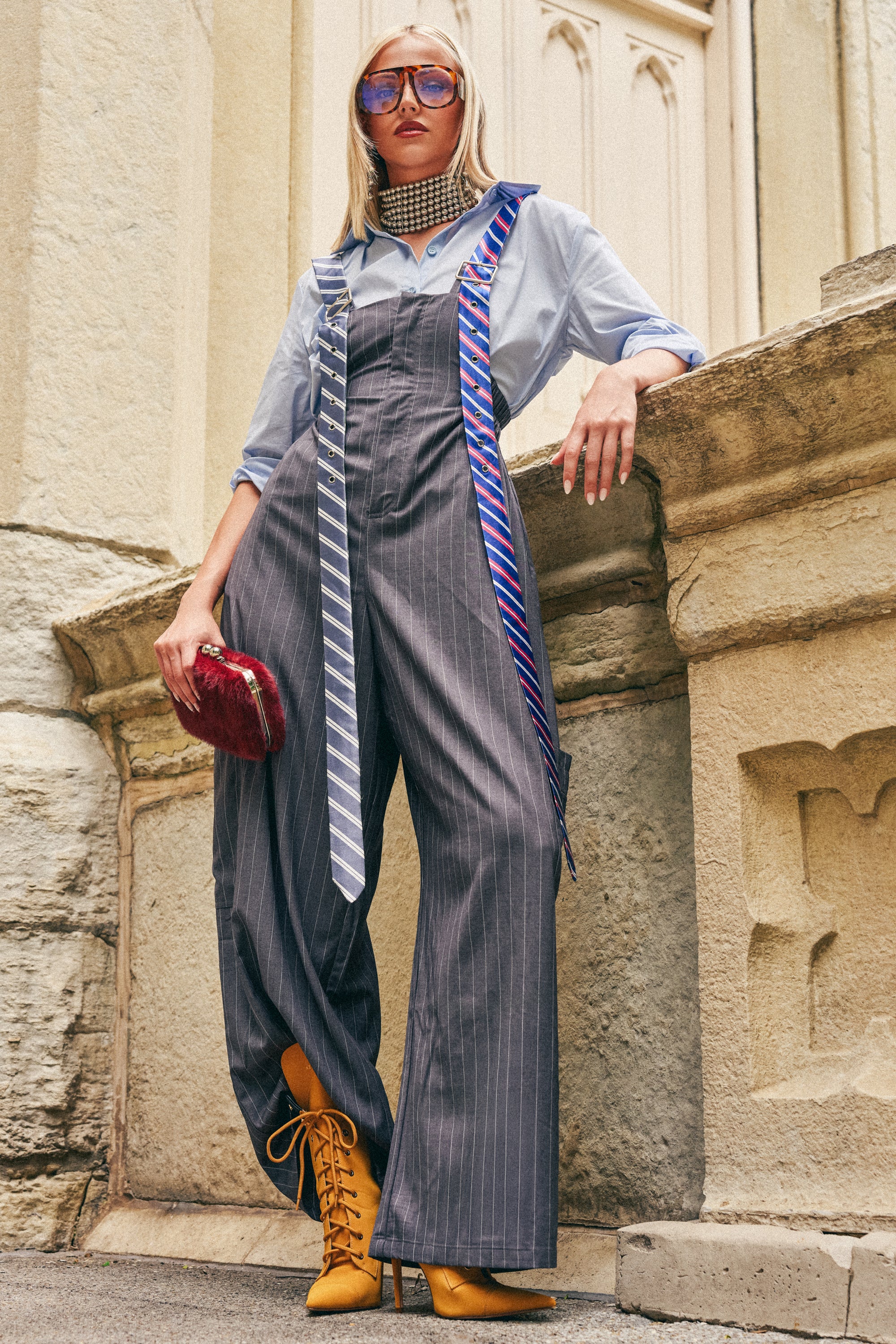 CLASS ACT PINSTRIPE OVERALLS - Akira Store