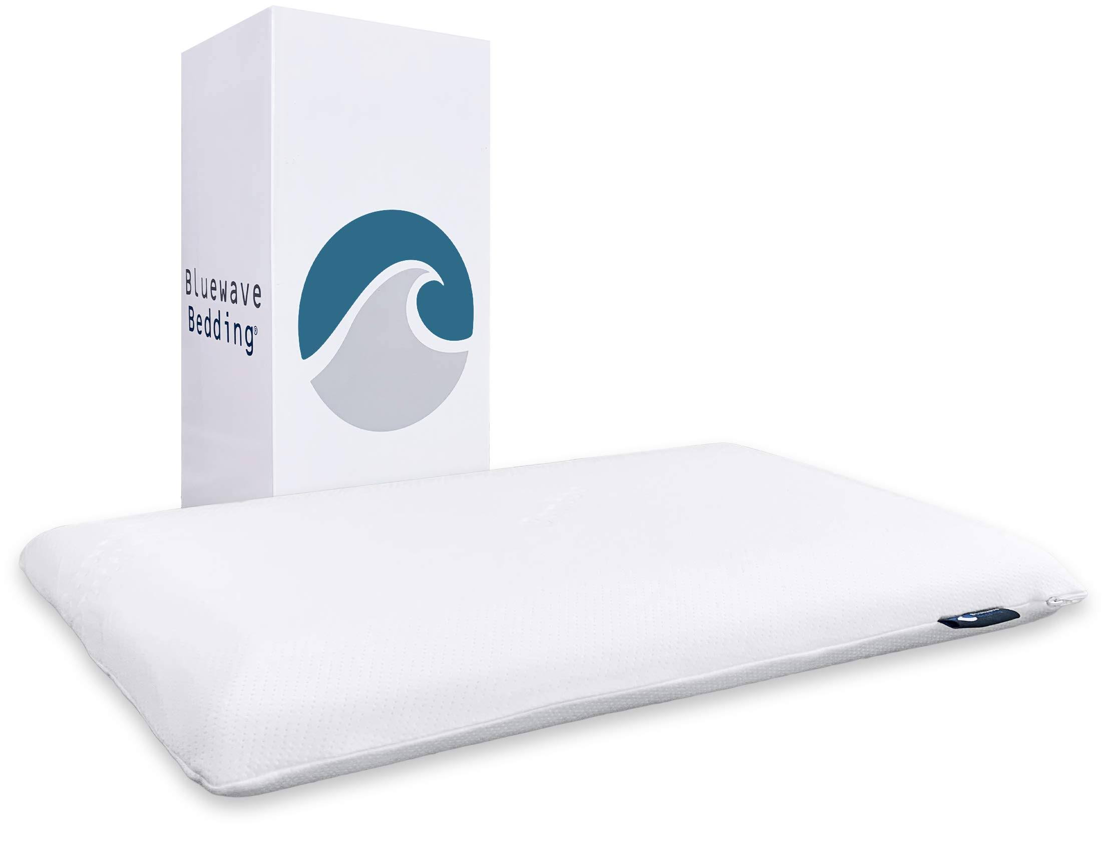 Bluewave Bedding Ultra Slim Gel Memory Foam Pillow for Stomach and Back Sleepers - Thin