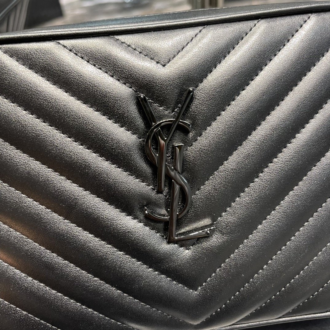 Y Lou Camera Bag Black With Metal Hardware