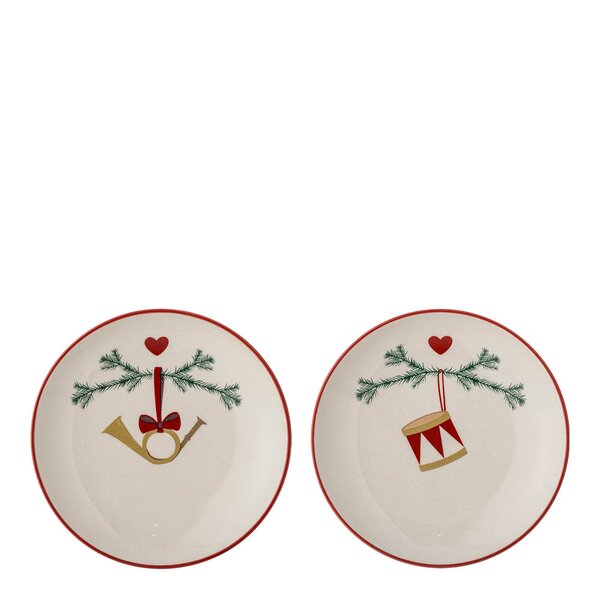 Yule tallerken 16 cm 2 stk julemotiv