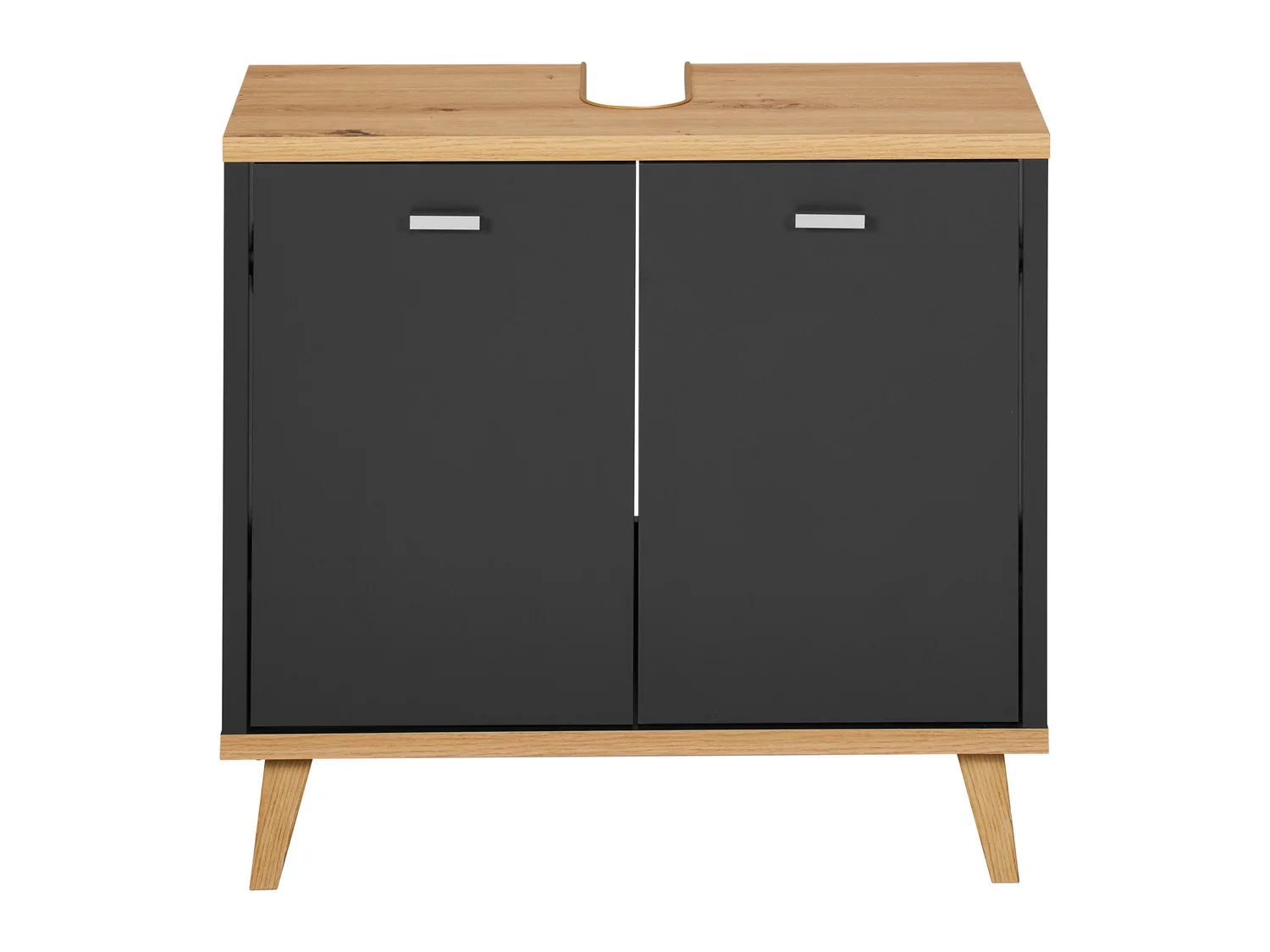 LIVARNO home Meuble sous vasque Corfou, 60 x 55 x 28 cm, anthracite/imitation chne