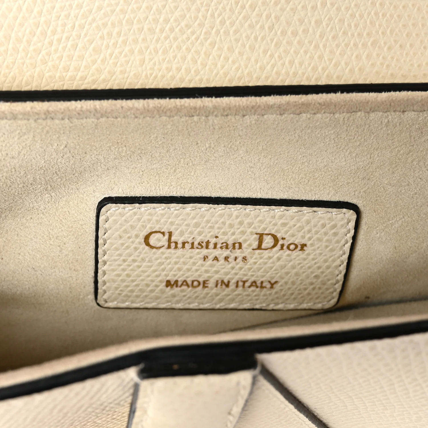 Grained Calfskin Mini Saddle Bag White