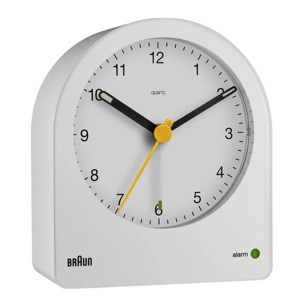 Vekkerklokke analog 9,7 cm hvit
