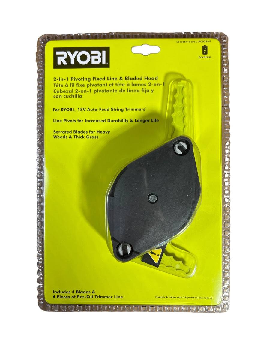Ryobi 2 in 1-Pivoting Fixed Line and Bladed Head AC052N1