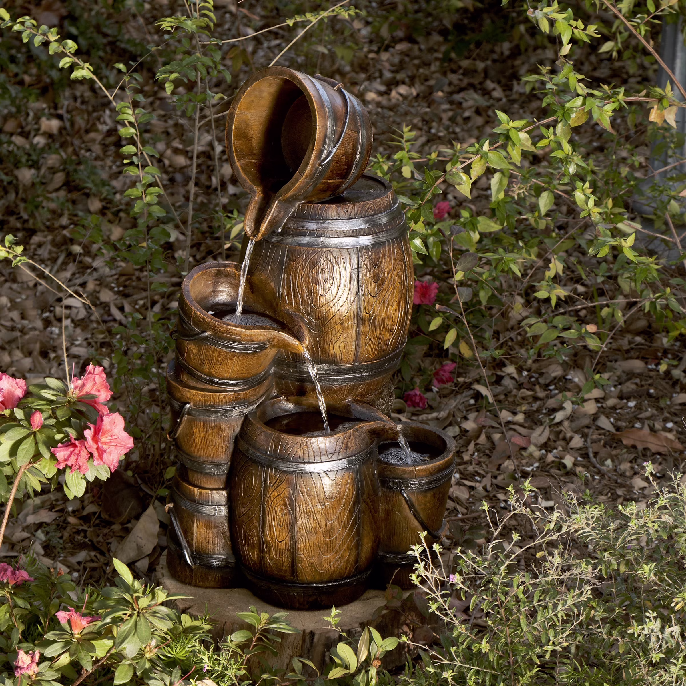 Vintage Barrel Water Pump with Buckets Fountain, 24 Inch Tall(24" H Vintage Barrel Pump Fountain) - Image 9