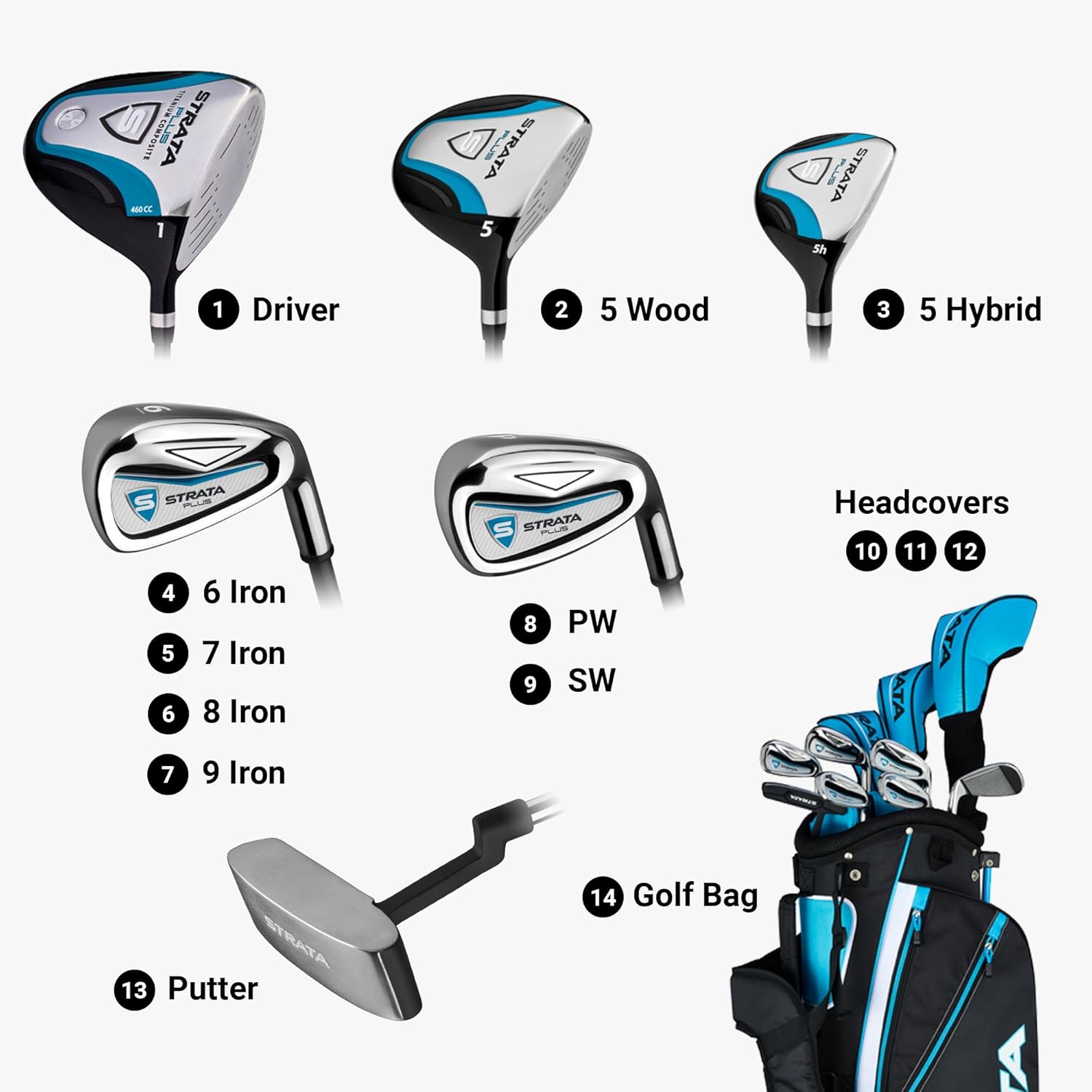 Ensemble de clubs Callaway Strata pour femmes, kit complet