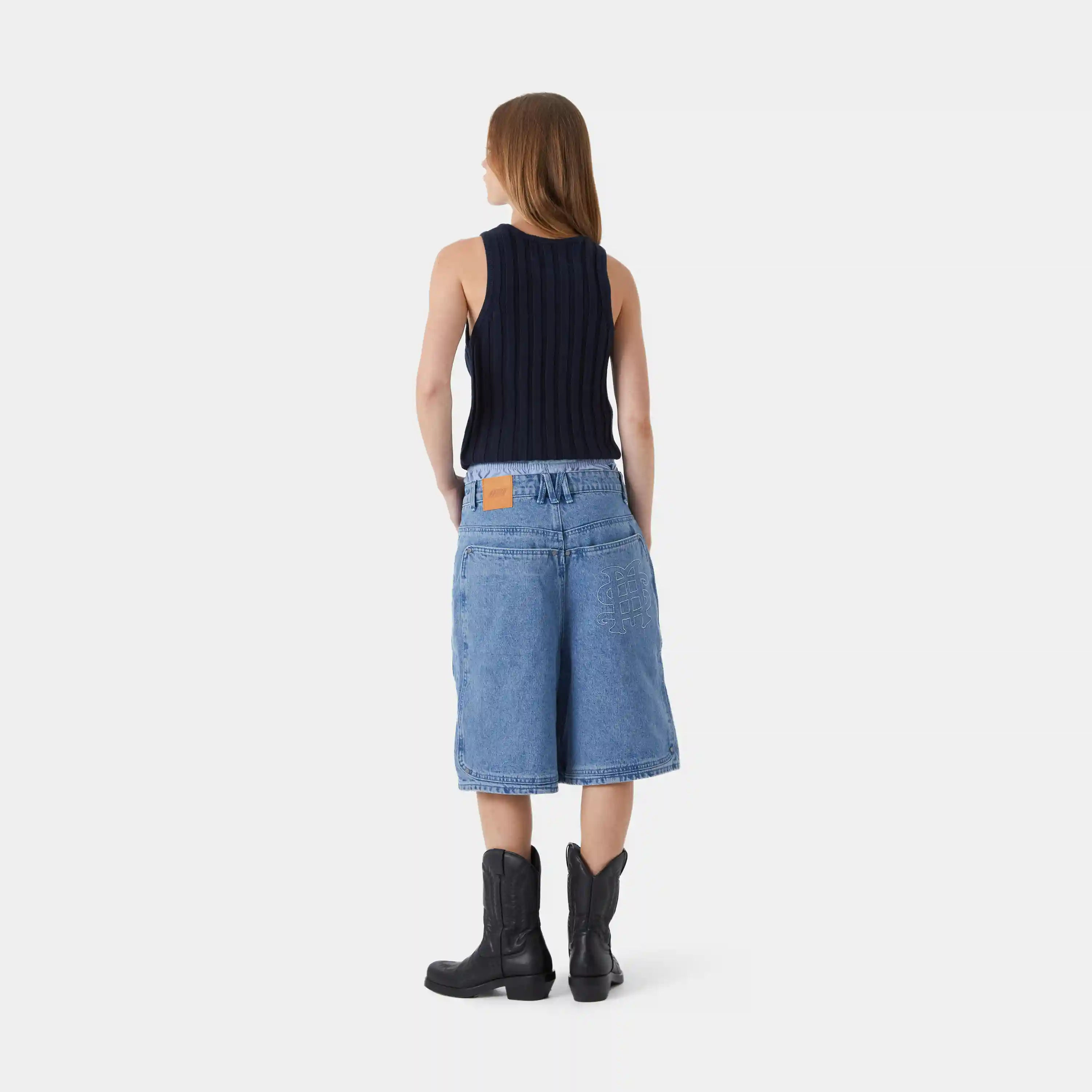 Rib Navy Tank Top