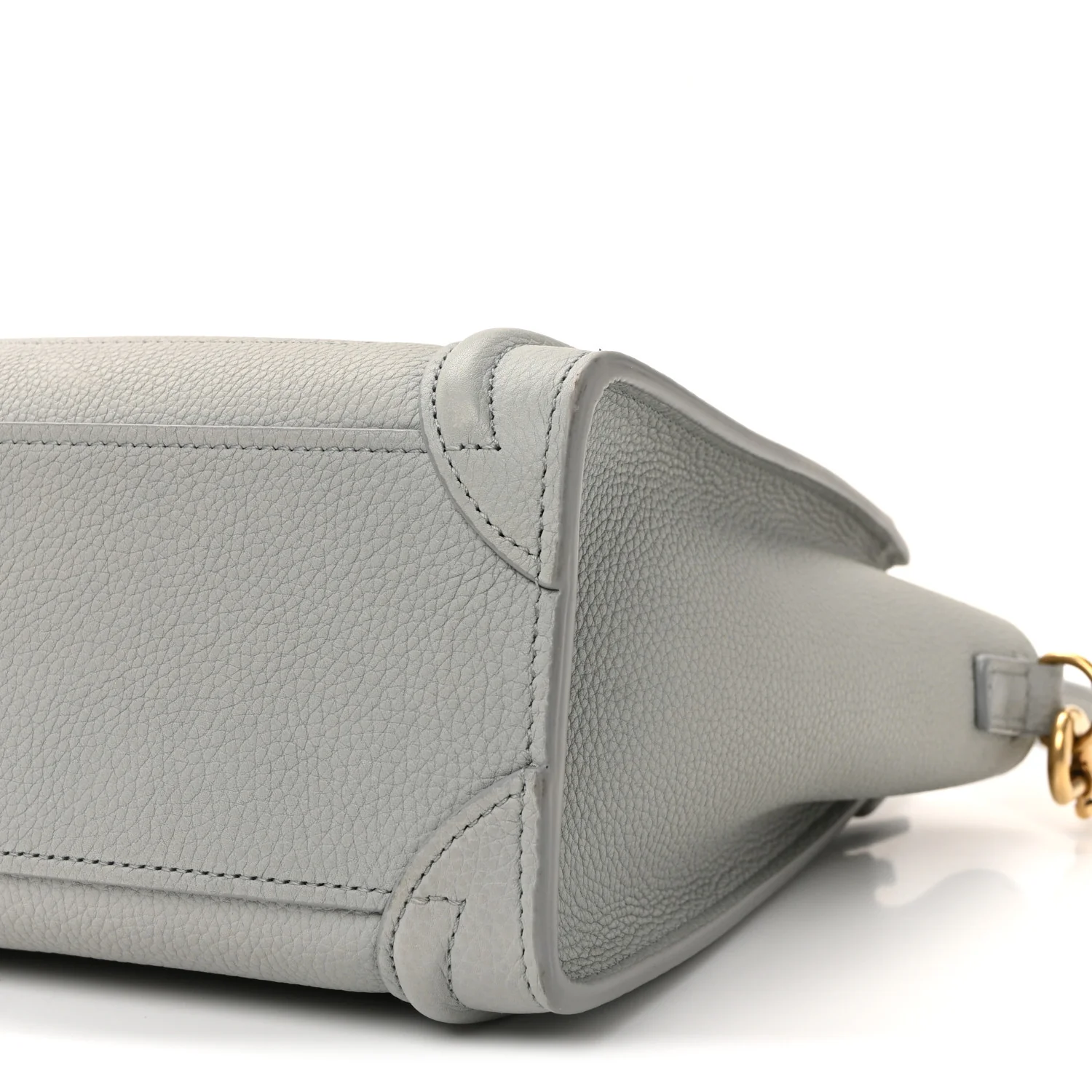 Drummed Calfskin Nano Luggage Pearl Blue