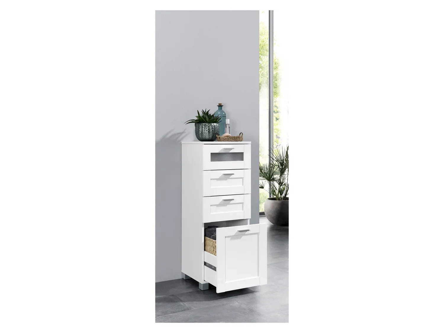 LIVARNO home Meuble de salle de bains Basel, 37 x 97,9 x 34,8 cm, blanc