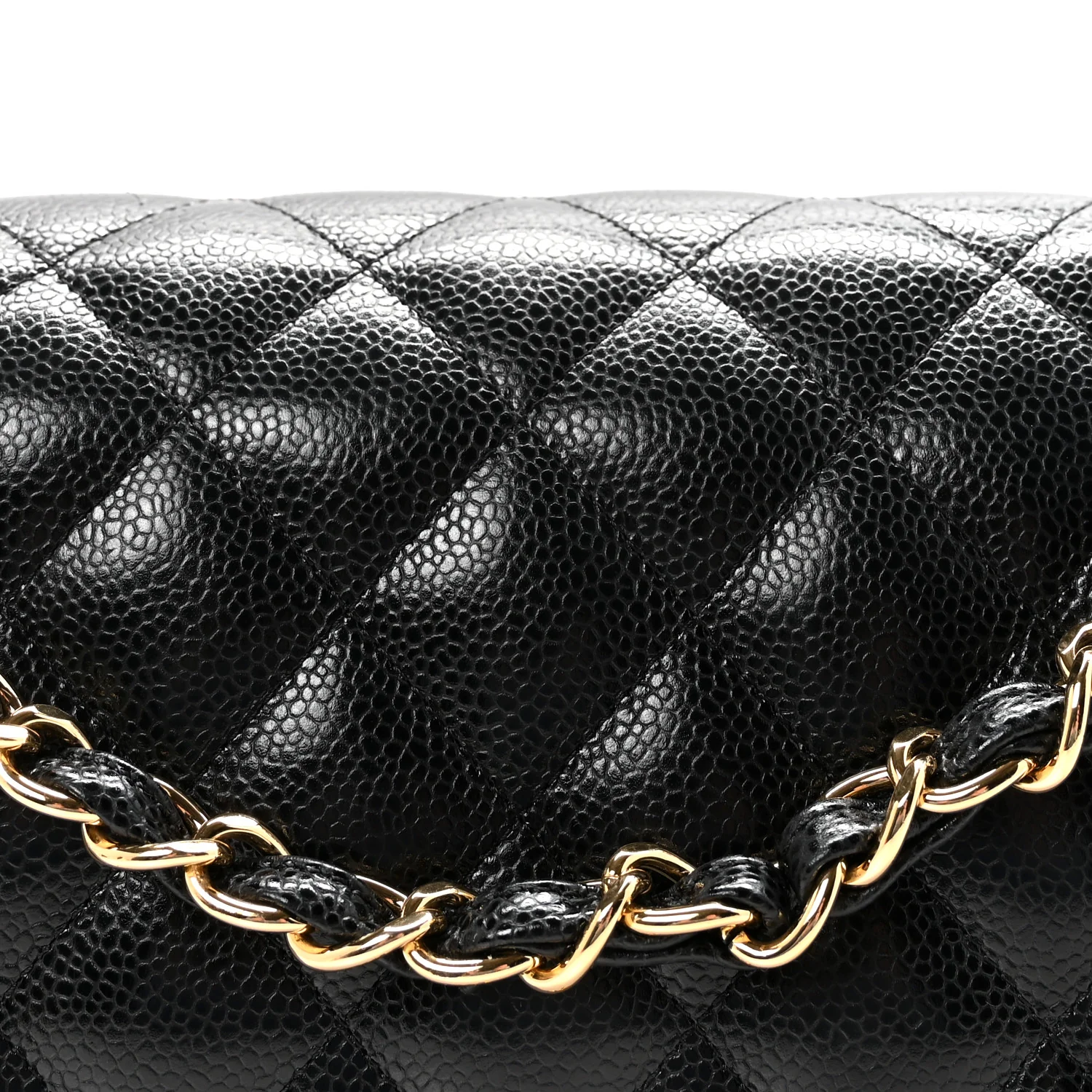 Caviar Quilted Jumbo Double Flap Black