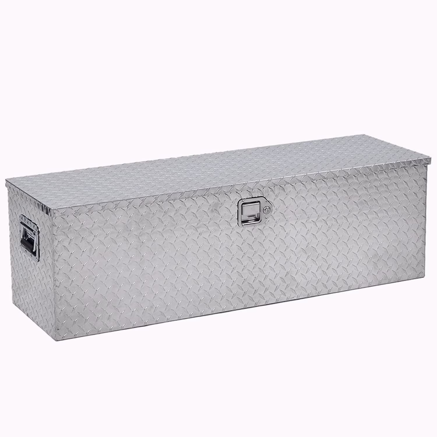48" Aluminum Truck Tool Box for Pickup Truck Bed RV Toolbox, Heavy Duty Tool Storage Box, Waterproof Storage Organizer Chest with Handle and Lock, 48"x15"x15"(Silver)