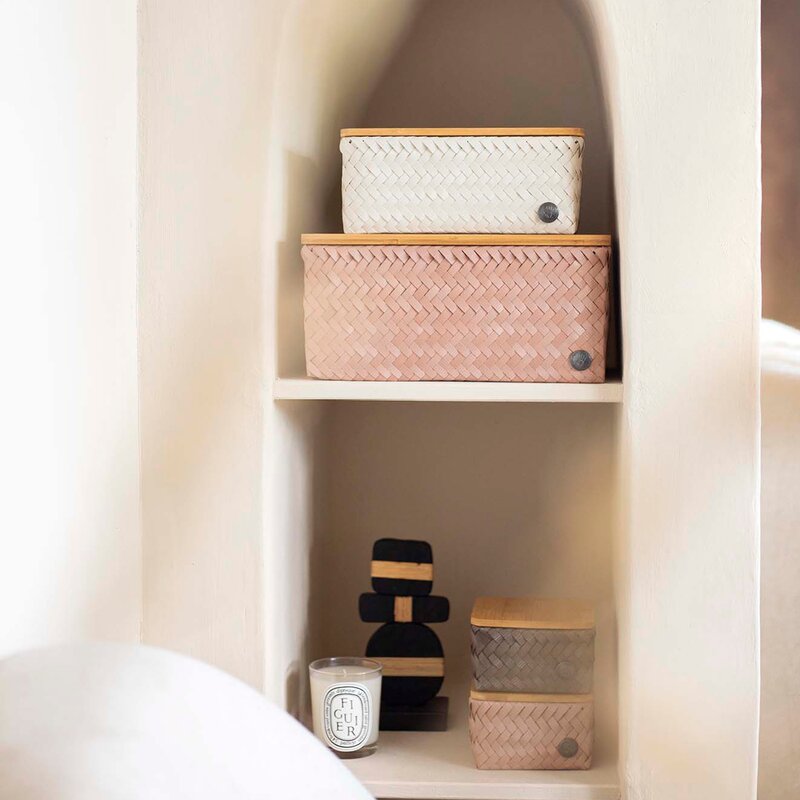 Top Fit stor oppbevaringskurv m/lokk 31x23x15 cm copper blush